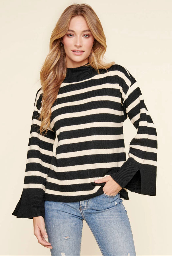 Lexi Striped wide sleeve sweater