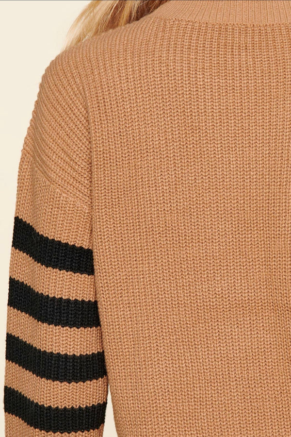 Striped sleeve sweater