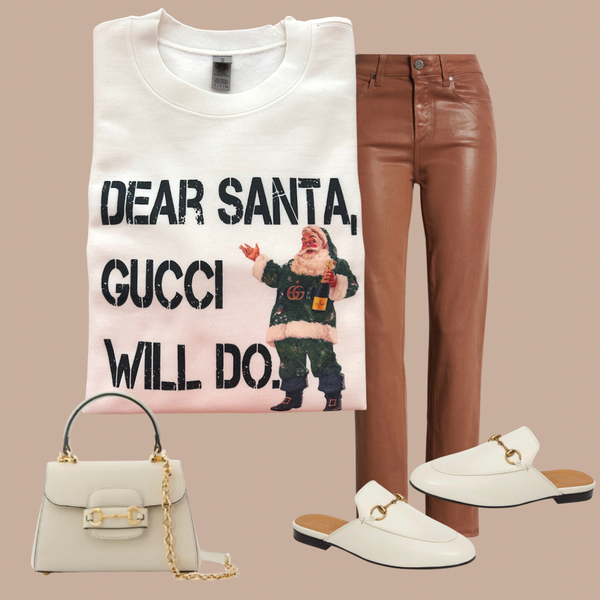 Santa GG will do white sweatshirt