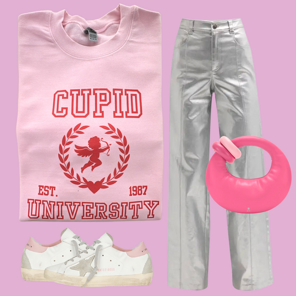 Pink Cupid university sweatshirt