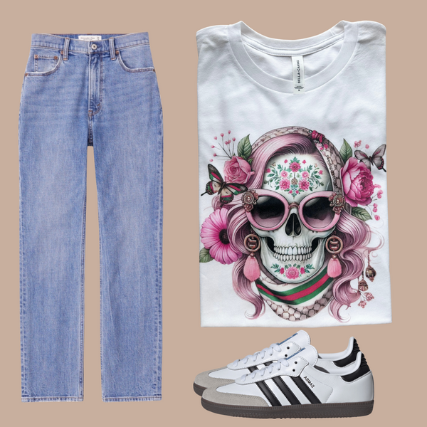 Chic flower skull