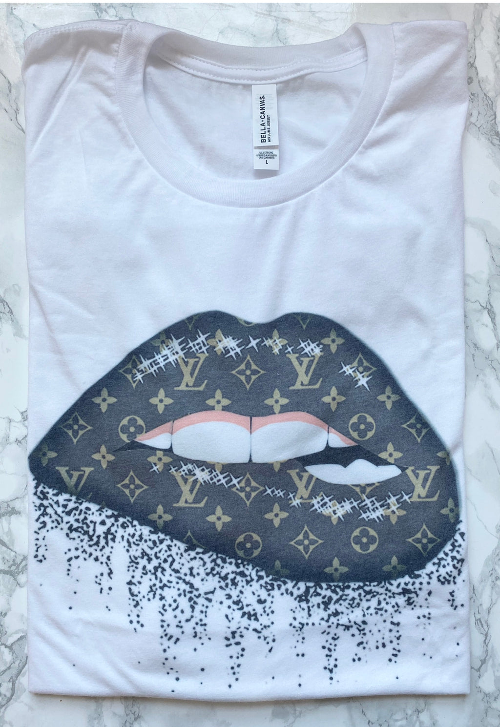 Sweet Sparkle by GG Drip Lips Peach Tee Unisex Large