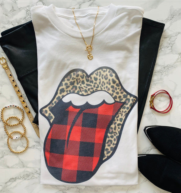 Leopard lips plaid tongue