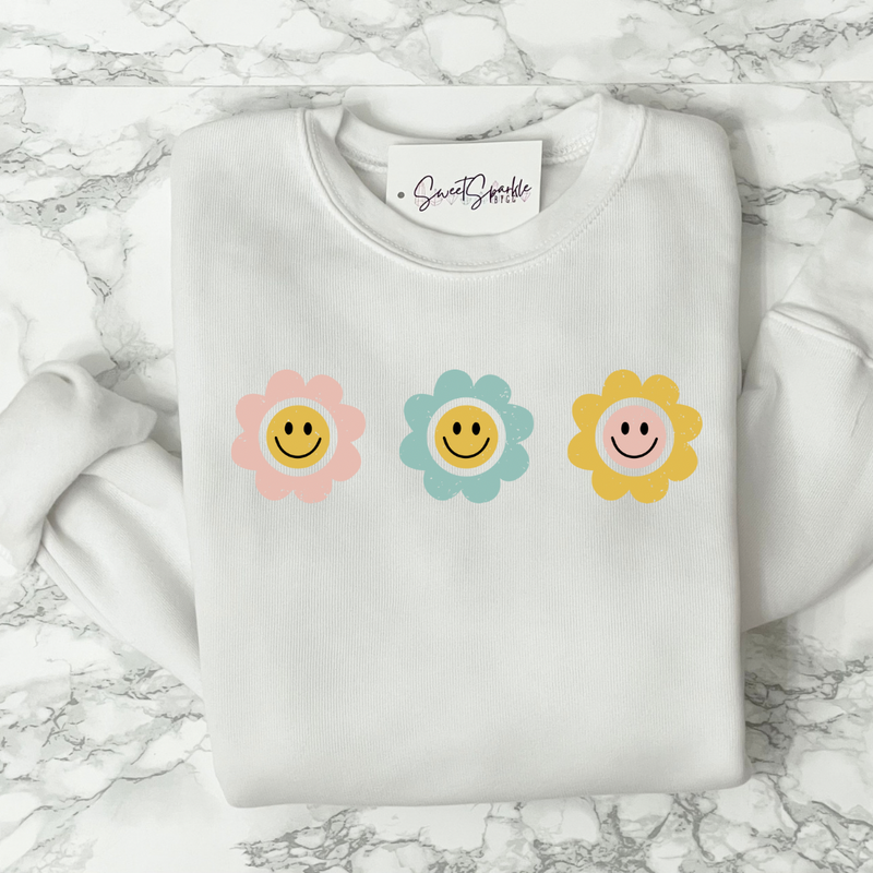 Smiley flower power sweatshirt