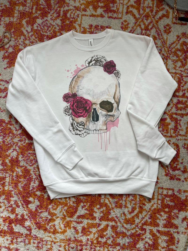 Floral skull sweatshirt