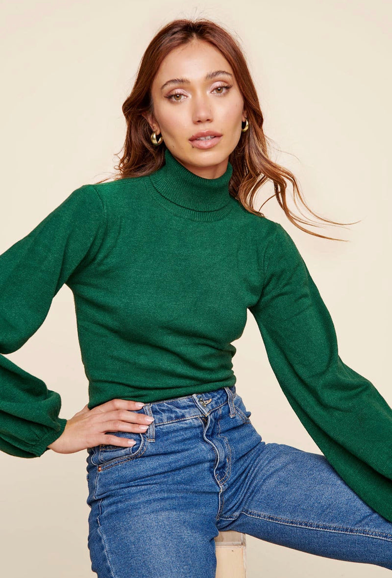 Emerald Turtleneck Sweater