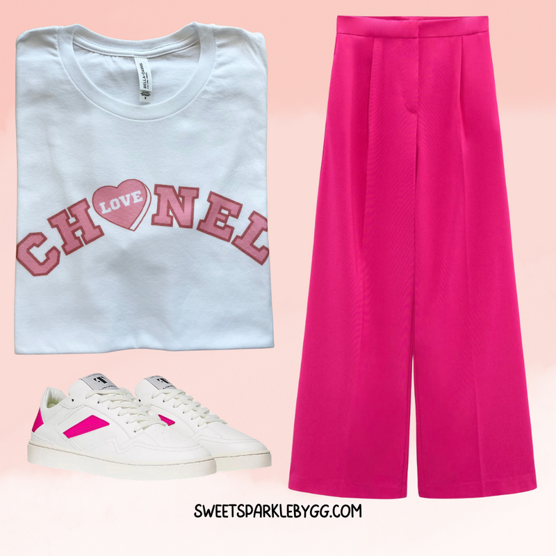 Pink/Red CHnel tee