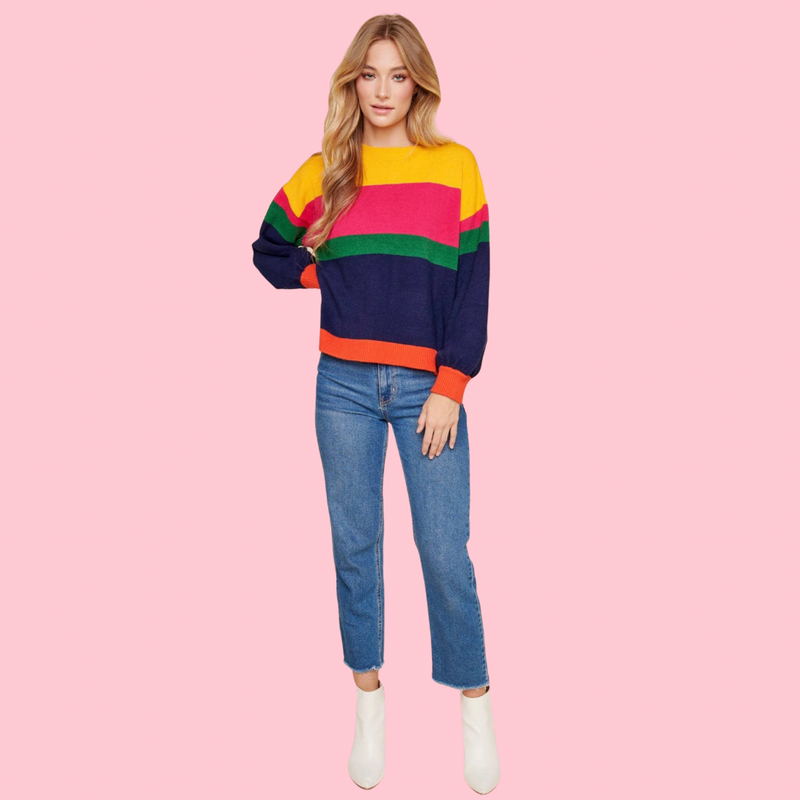 Brielle color block sweater