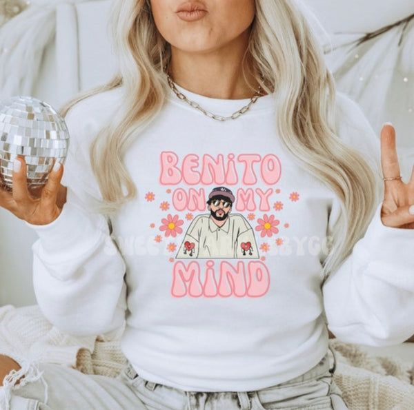 Bad bunny// Benito on my mind sweatshirt