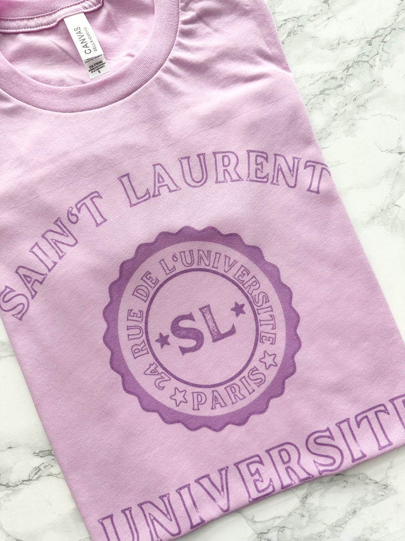 Saint Laurent university lilac tee